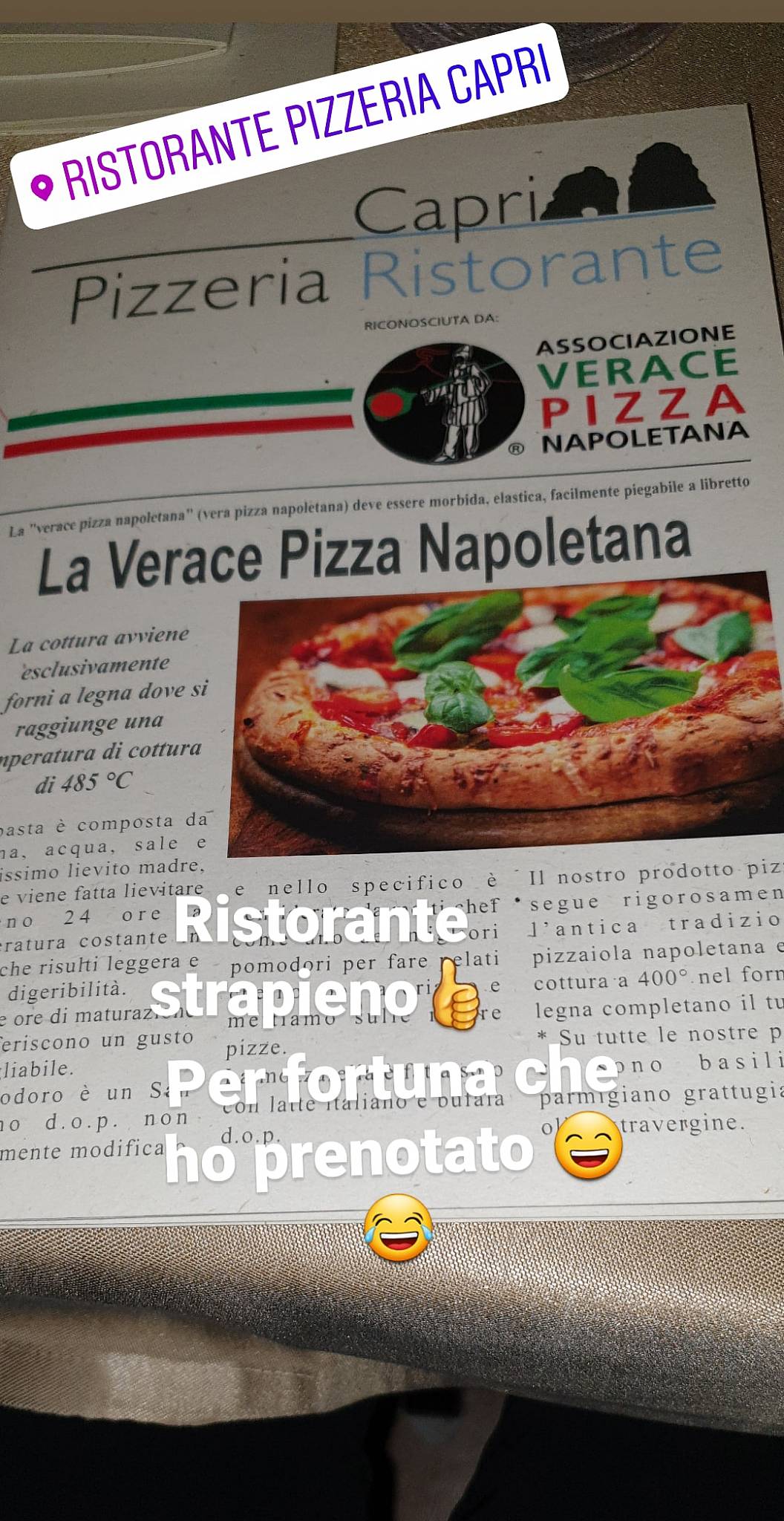 Menu di Ristorante Pizzeria Capri 