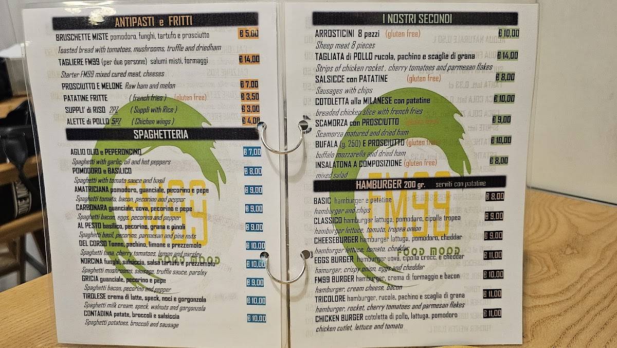 Menu di Ristorante Pizzeria FM99 