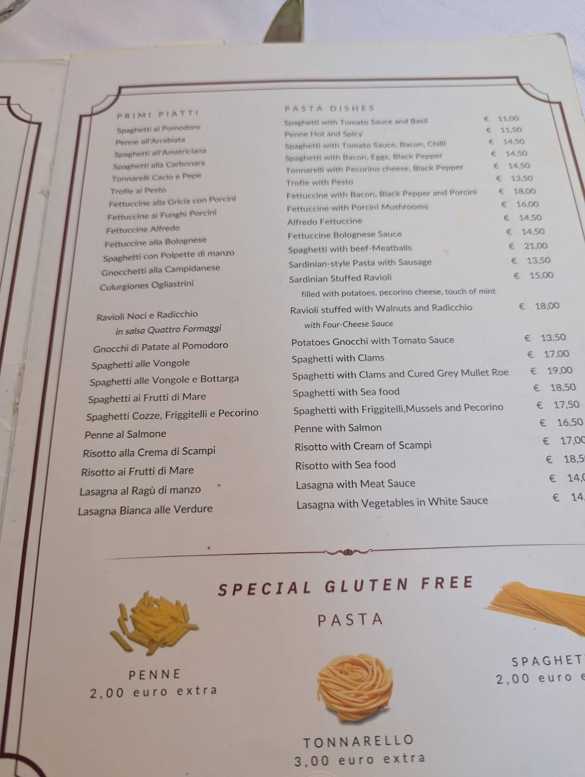 Menu di Ristorante Pizzeria - Il Miraggio 
