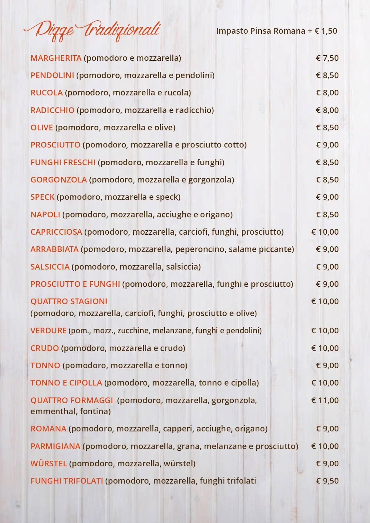 Menu di Ristorante La Conchiglia 