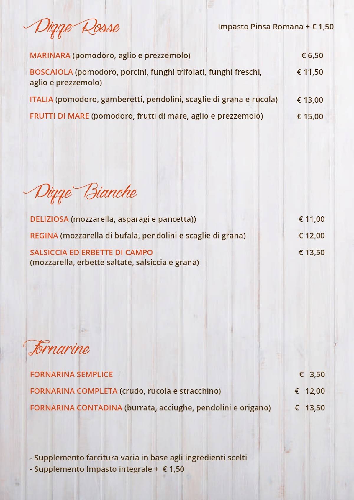 Menu di Ristorante La Conchiglia 