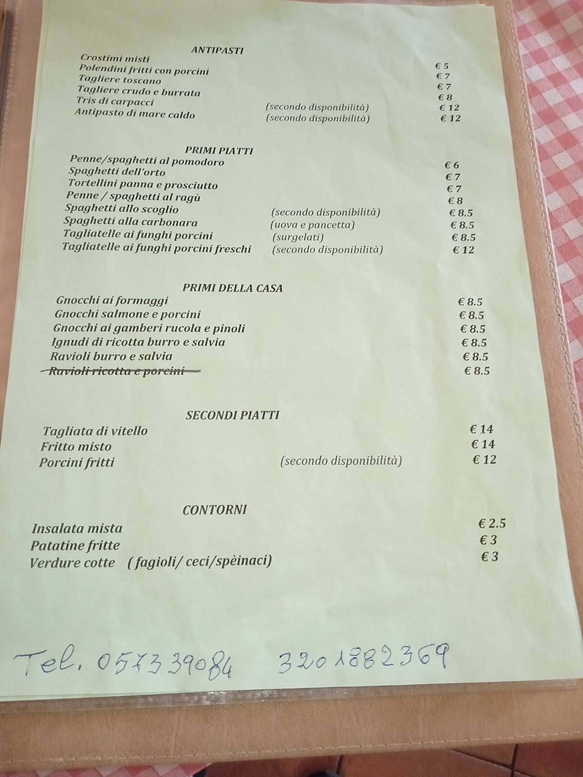 Menu di Ristorante Pizzeria La Via dell'Orto 