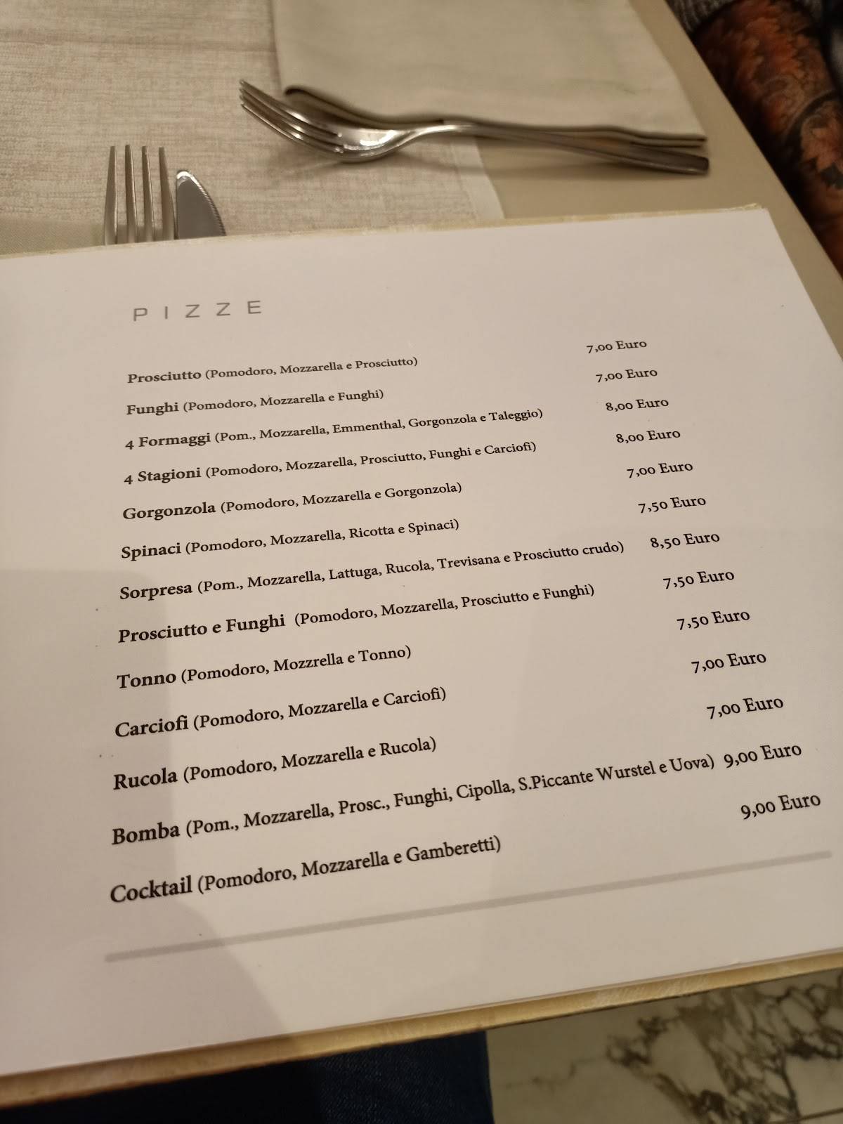 Menu di Ristorante Pizzeria Orchidea 