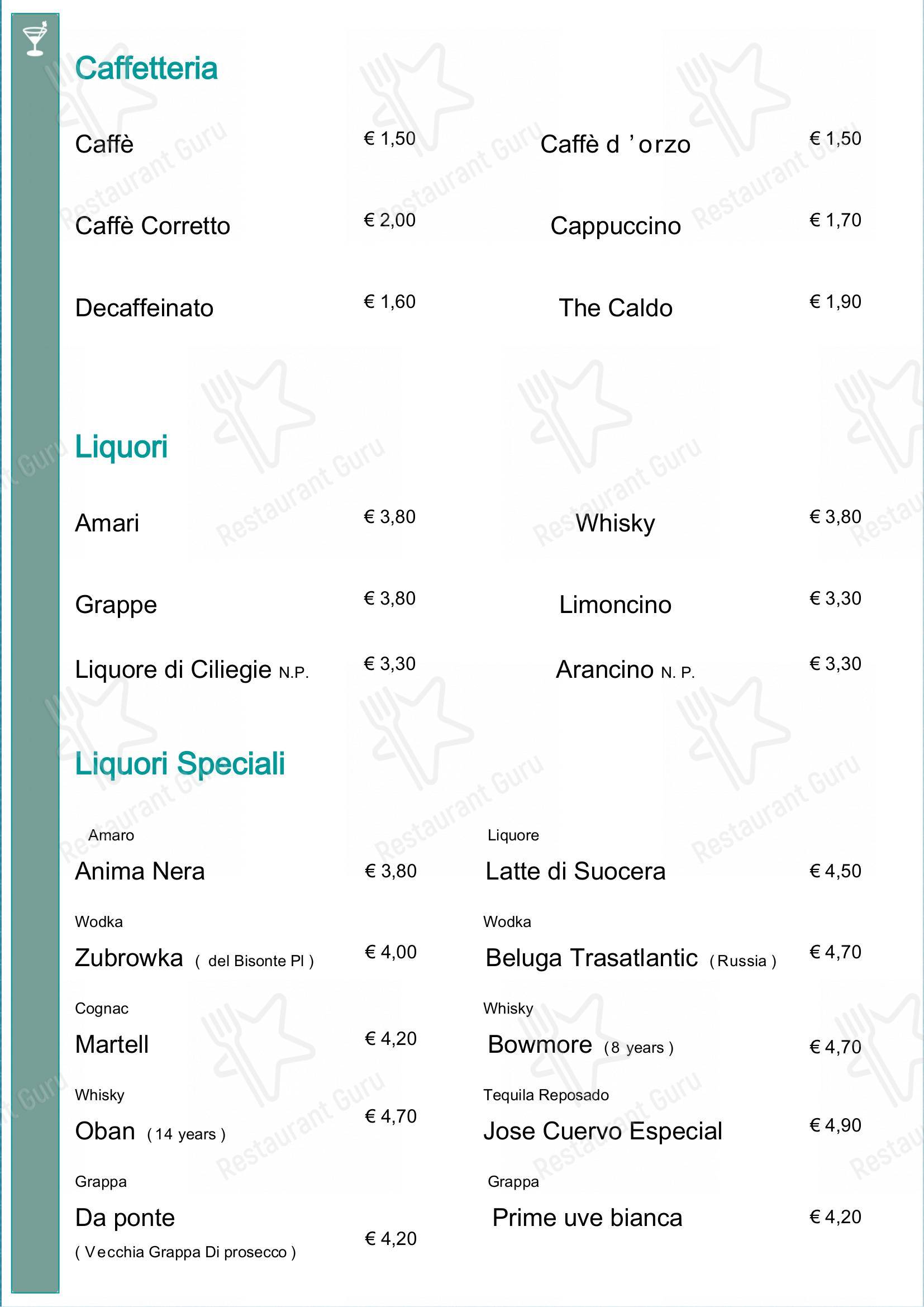 Menu di Ristorante Pizzeria Zefrido - Takeaway Menu