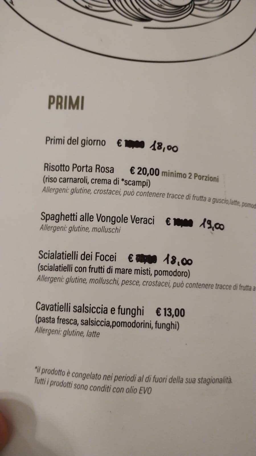 Menu di Ristorante Porta Rosa 