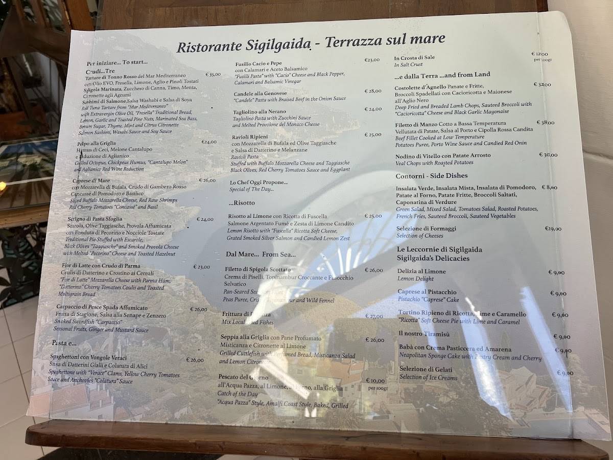 Menu di Ristorante Sigilgaida 