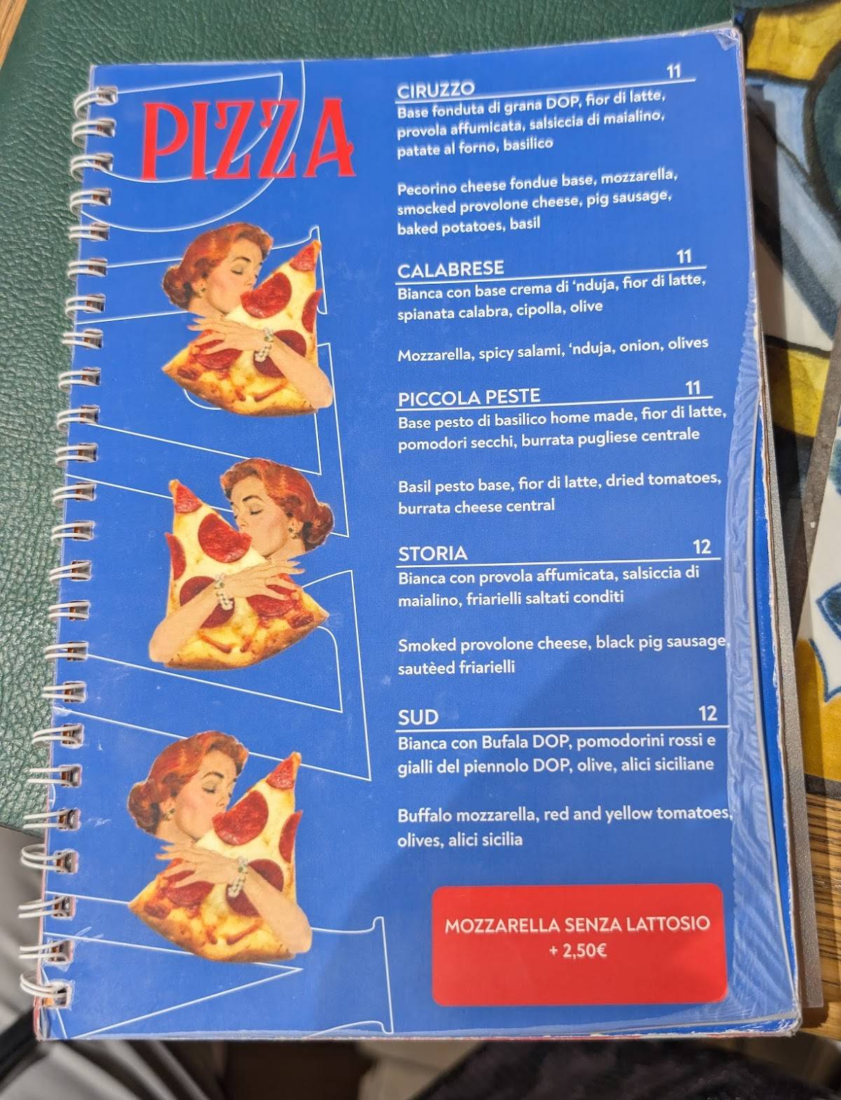 Menu di Pizzeria Napoletana Sud - Centro Storico 