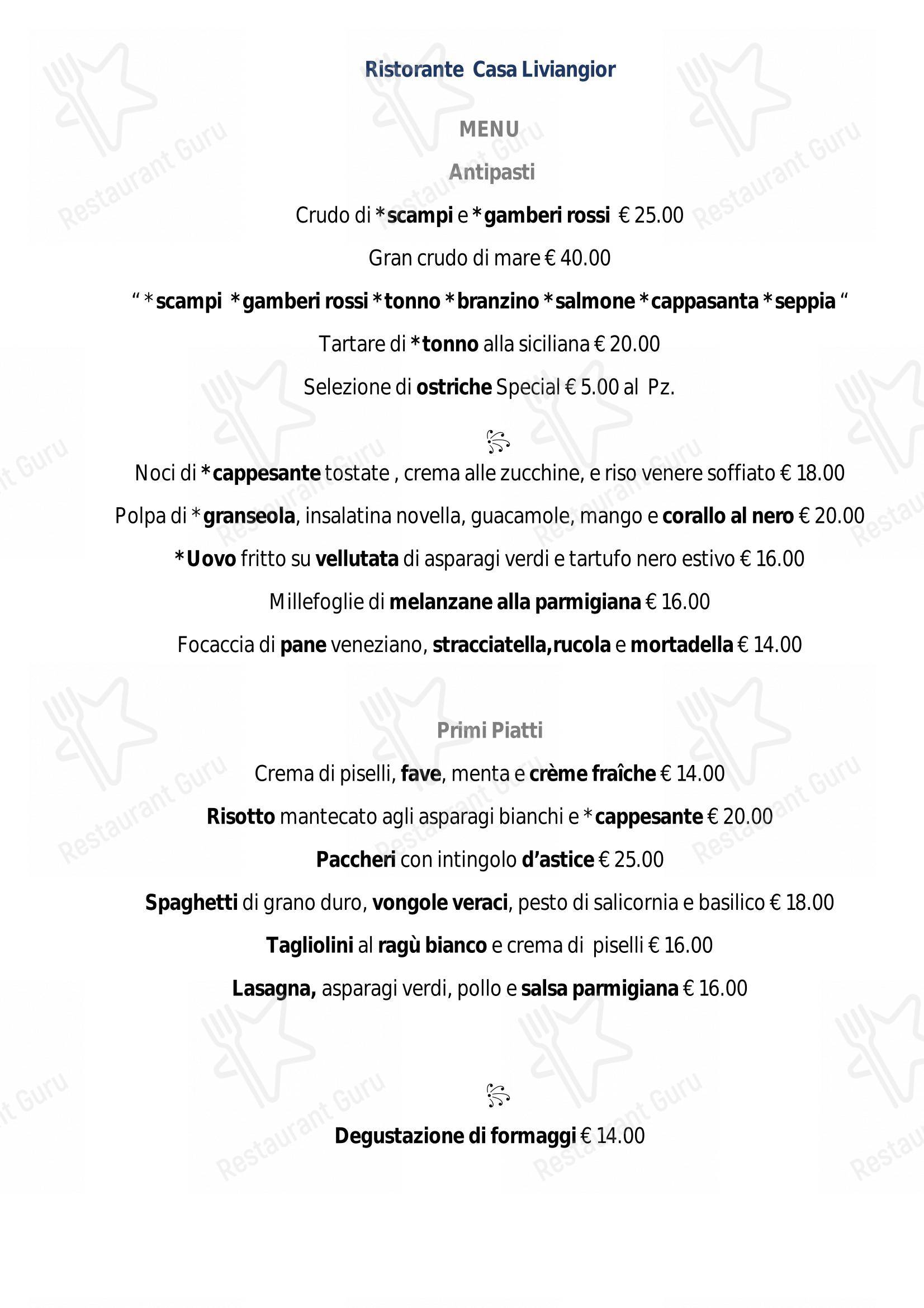 Ristorante Villa Liviangior in Montegrotto Terme - Menu bar