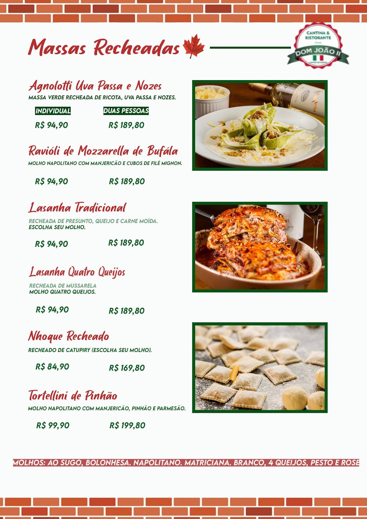 Cantina Dom João II cardápio