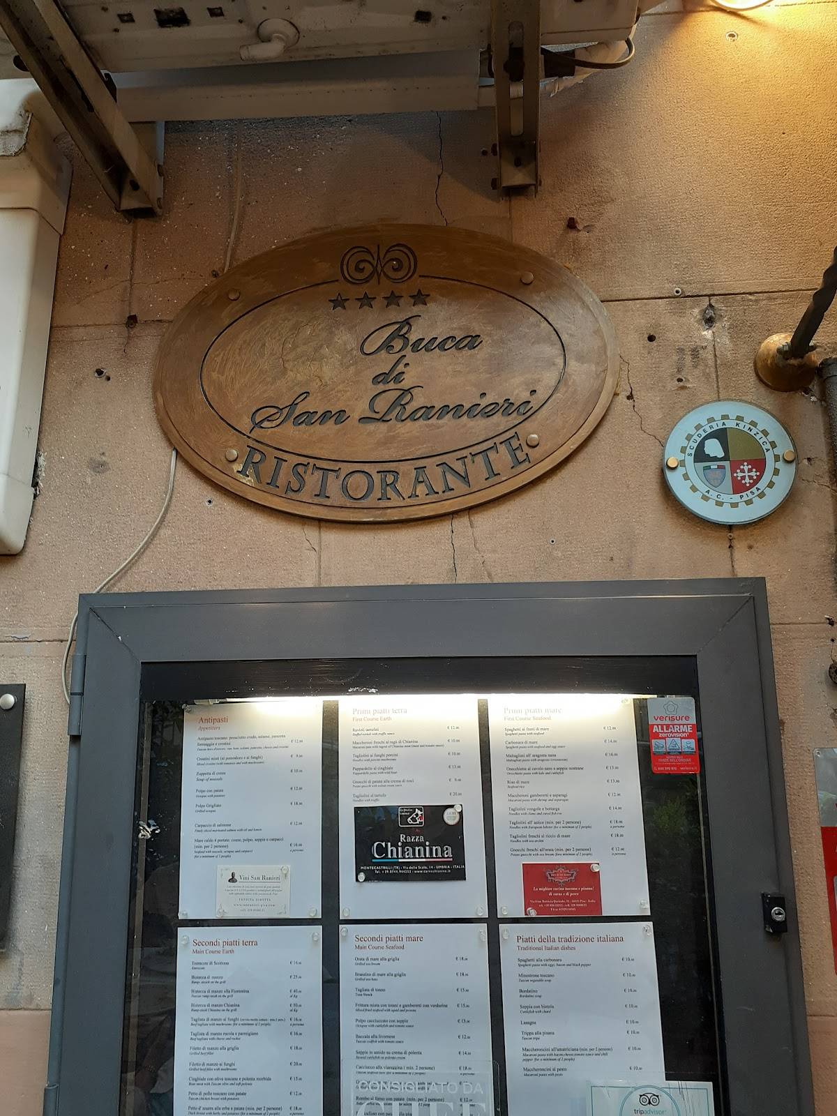Menu di Buca di San Ranieri Ristorante 