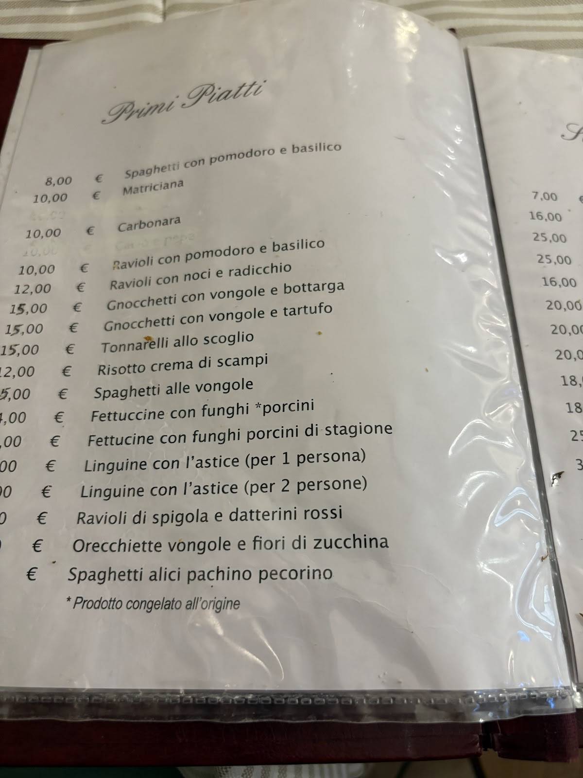 Menu di Ristorante da Franco Roma 
