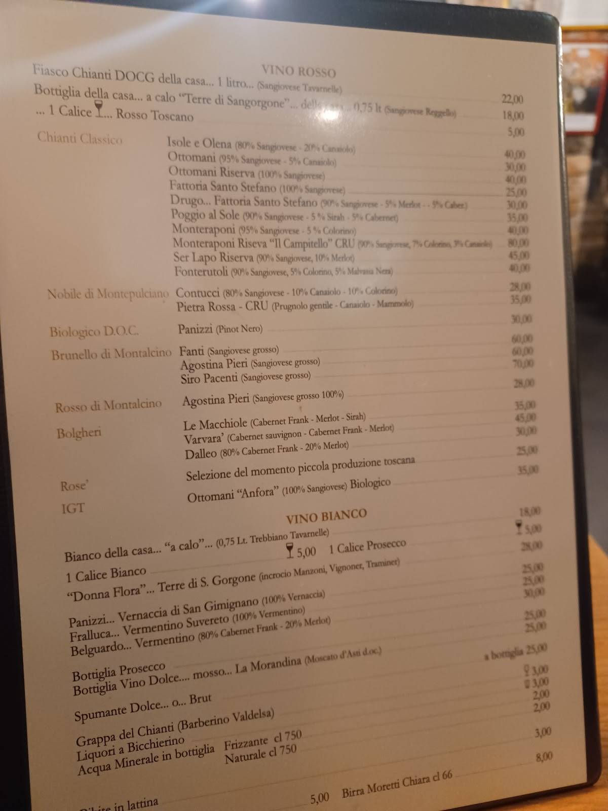 Menu di Ristorante del Fagioli 