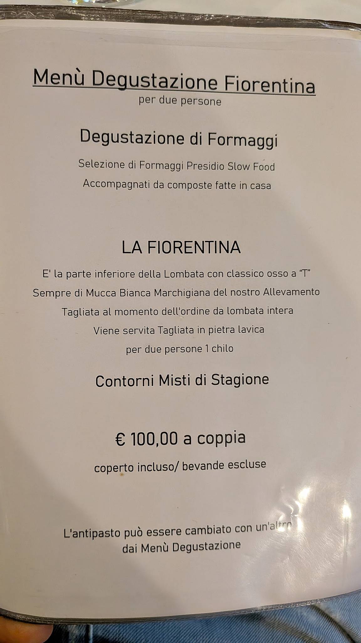 Menu di Ristorantino Carbone 