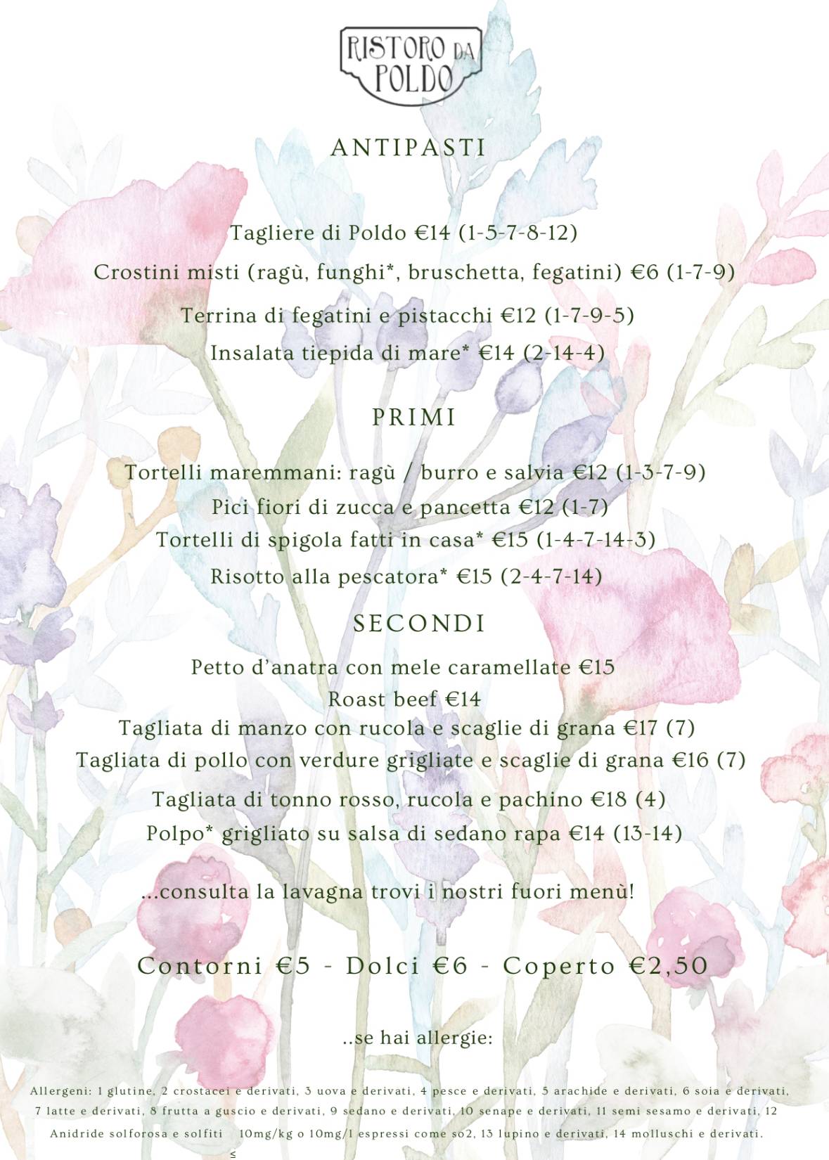 Menu di Ristoro Da Poldo 