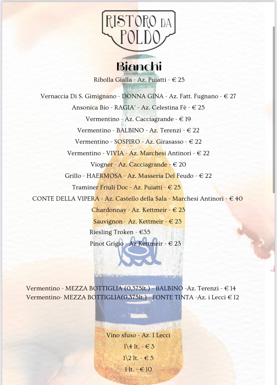 Menu di Ristoro Da Poldo 