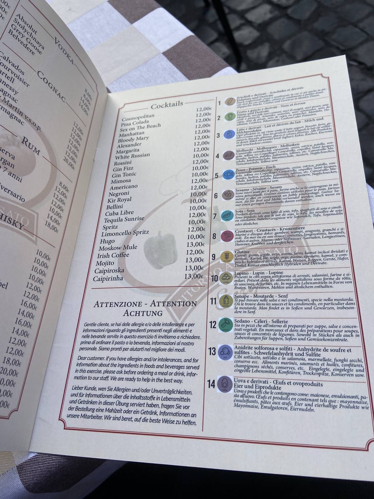 Menu di Ritorno al Passato 