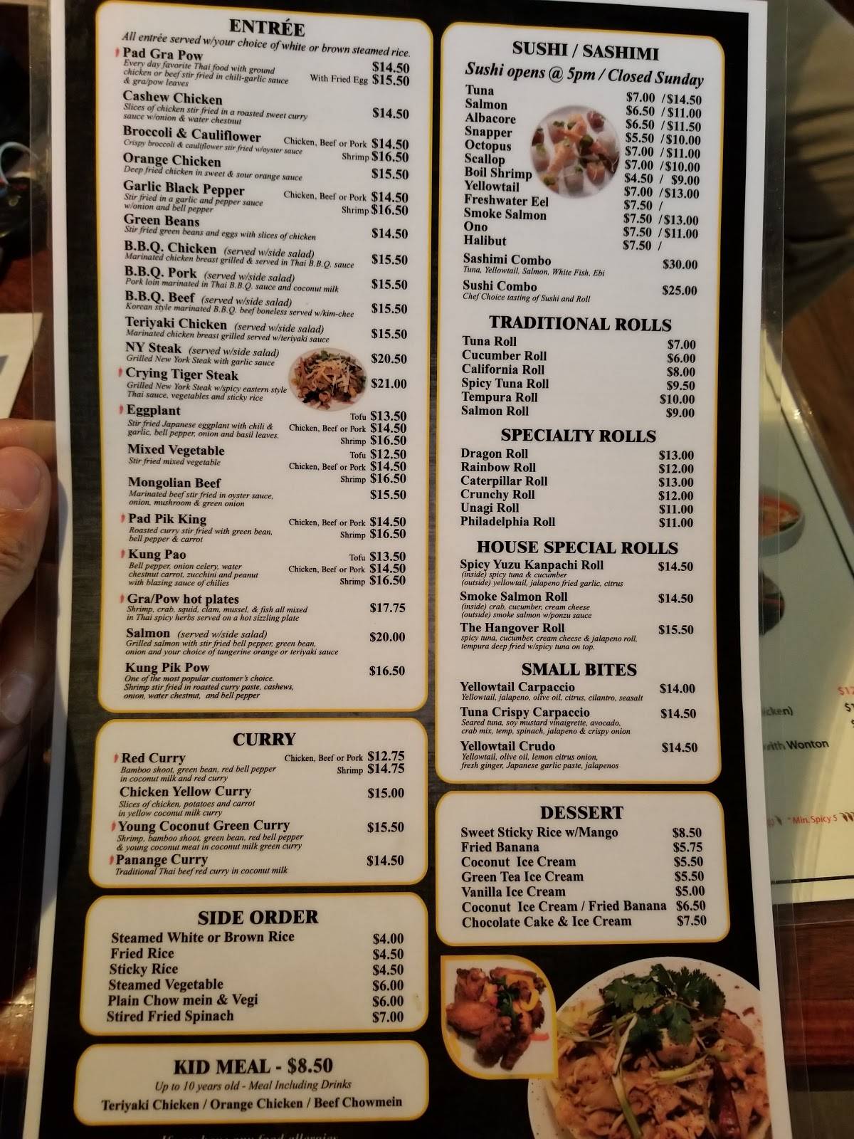 Menu at Gra Pow restaurant, Riverside