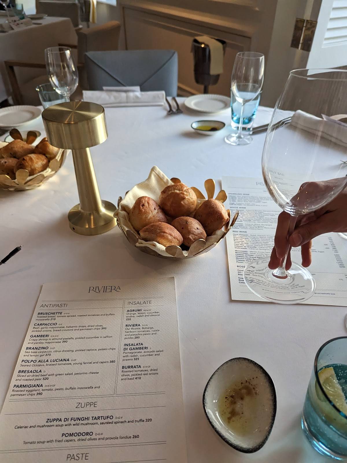 Menu de Riviera