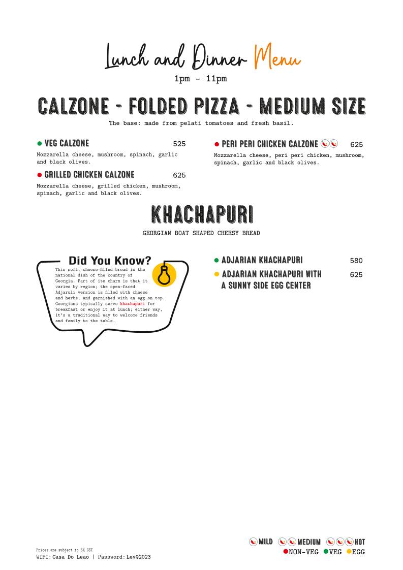 Leão [Roadhouse] Pizzeria Family Restaurant & Bar menu