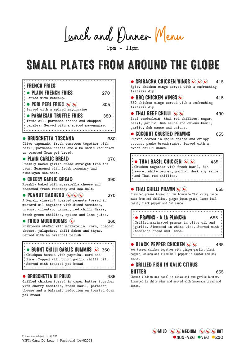 Leão [Roadhouse] Pizzeria Family Restaurant & Bar menu