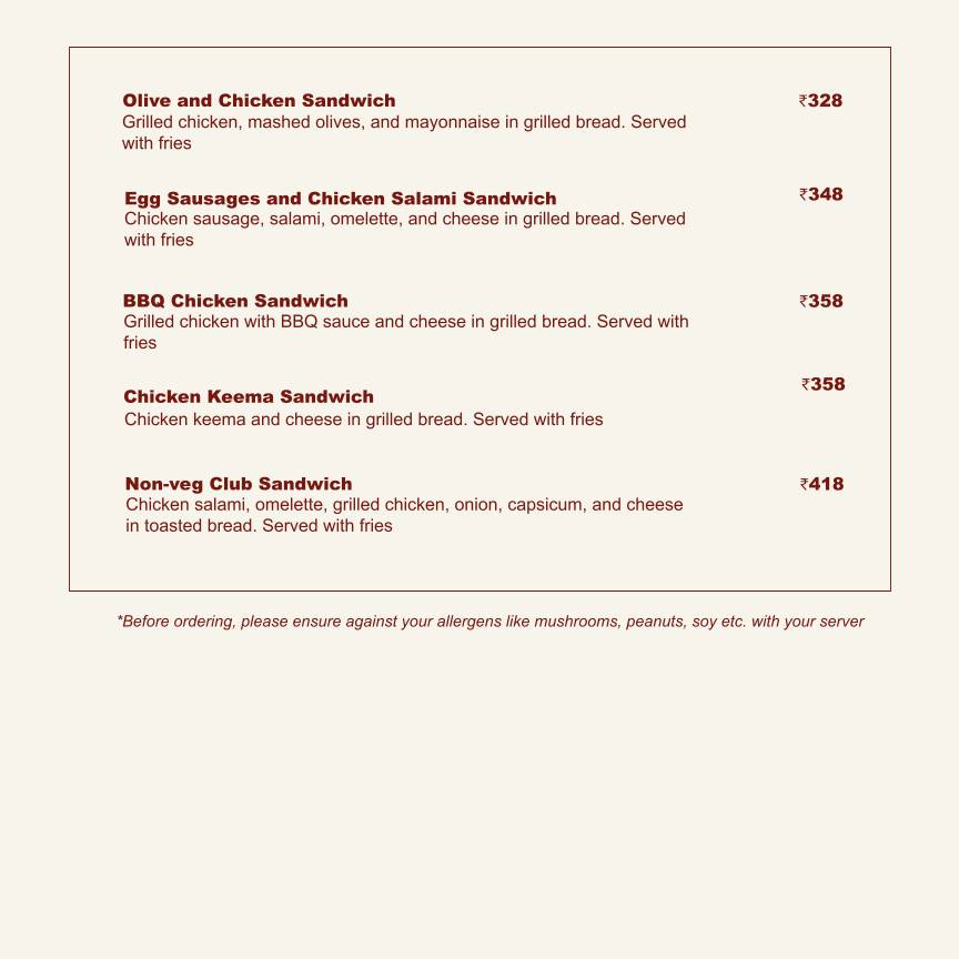 Roastery Coffee House C Scheme menu