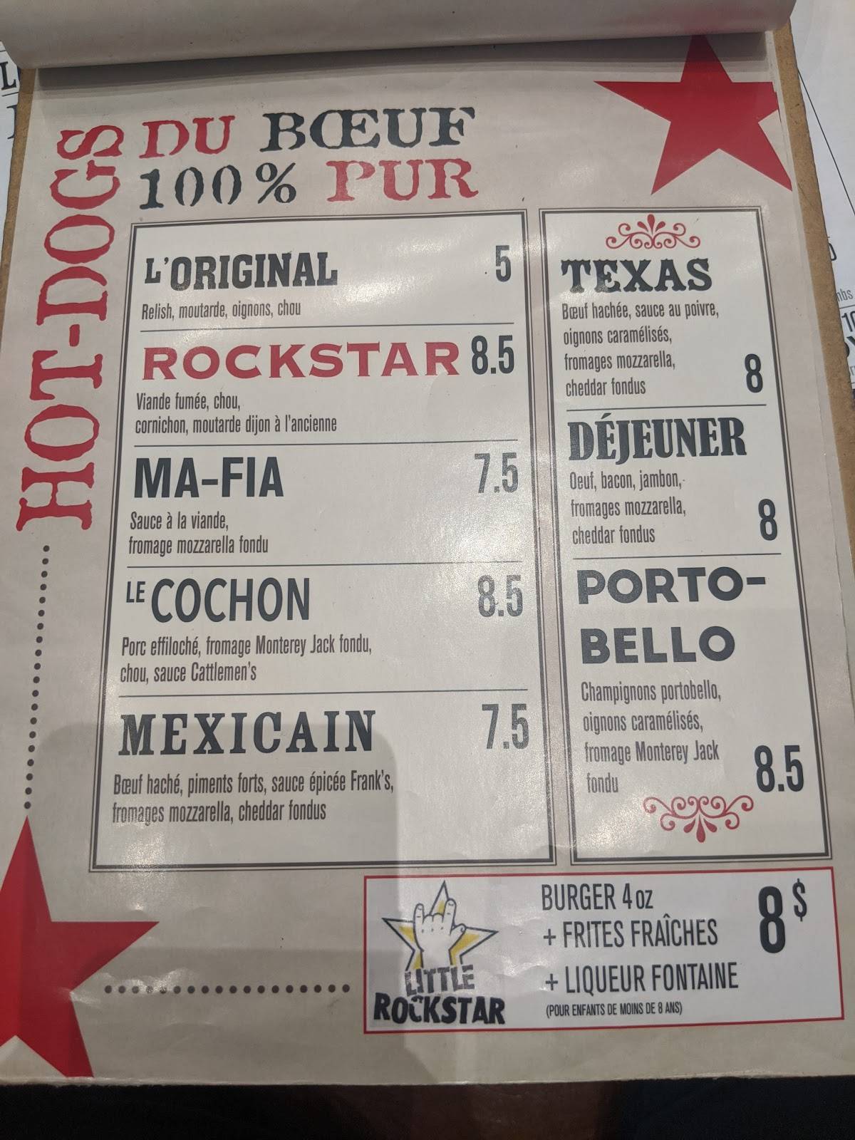 Меню Rockstar Burger Bar, Маскуш