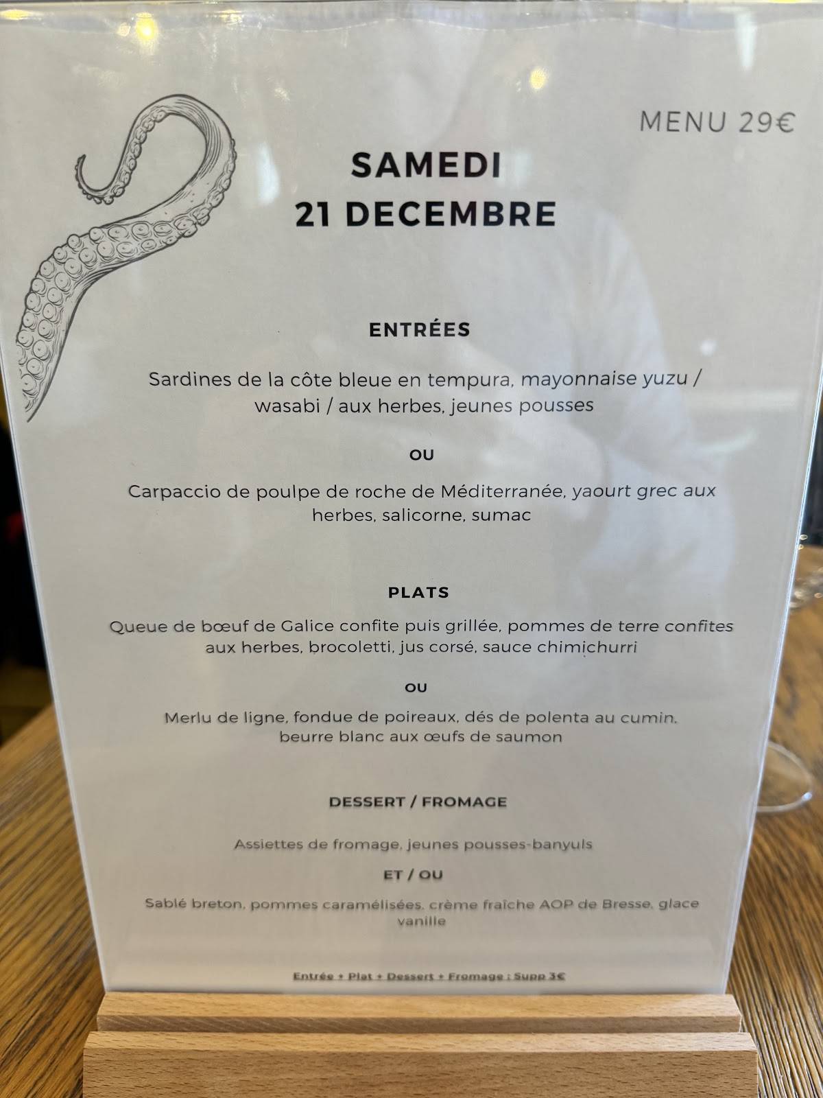 Menu de Le préau