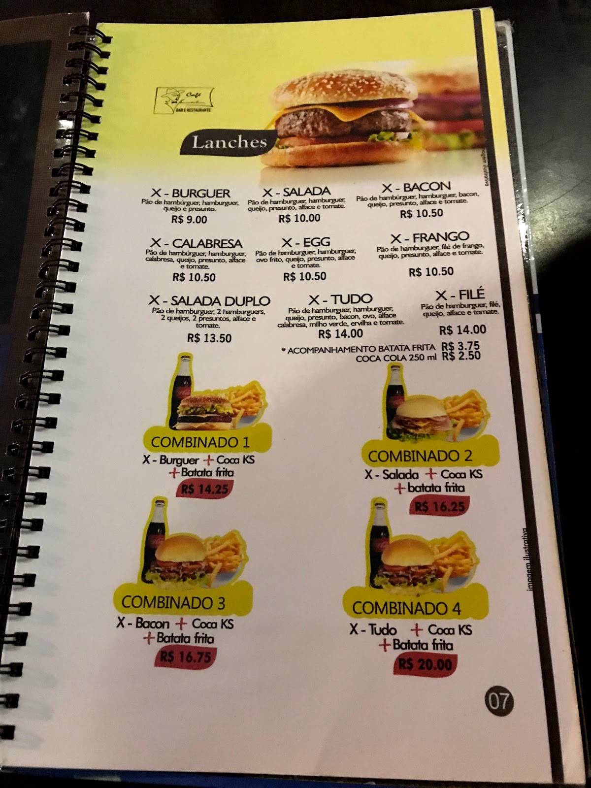 CAFÉ FERNANDO PESSOA cardápio