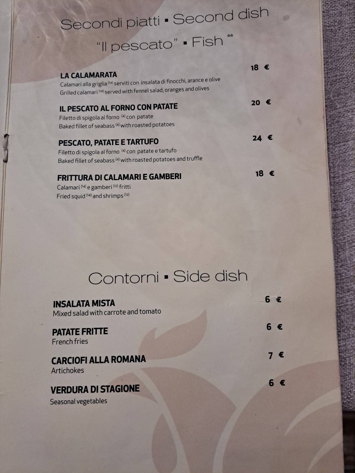 Menu di Antica Trattoria Al Gallinaccio 