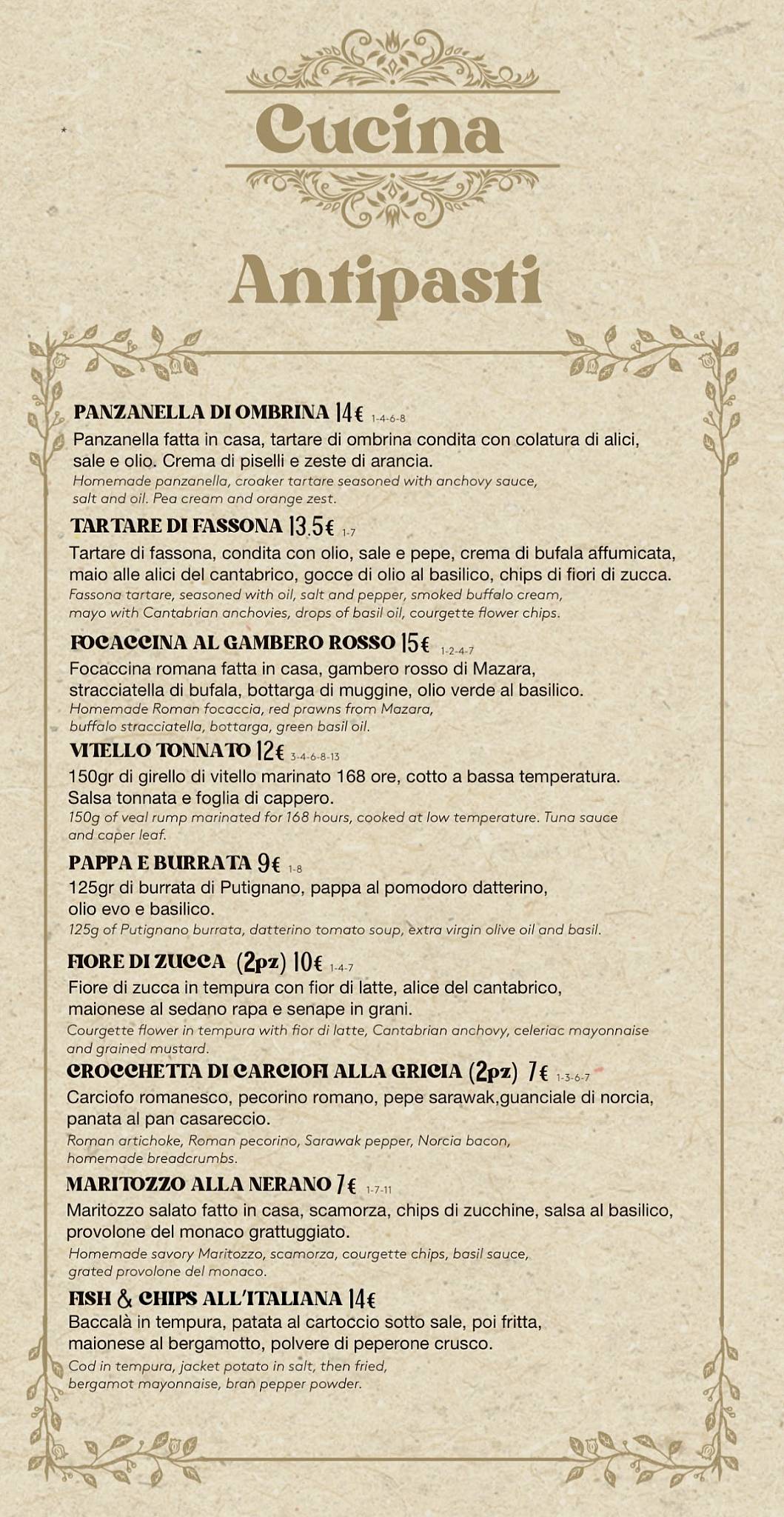 Menu di Dolce 