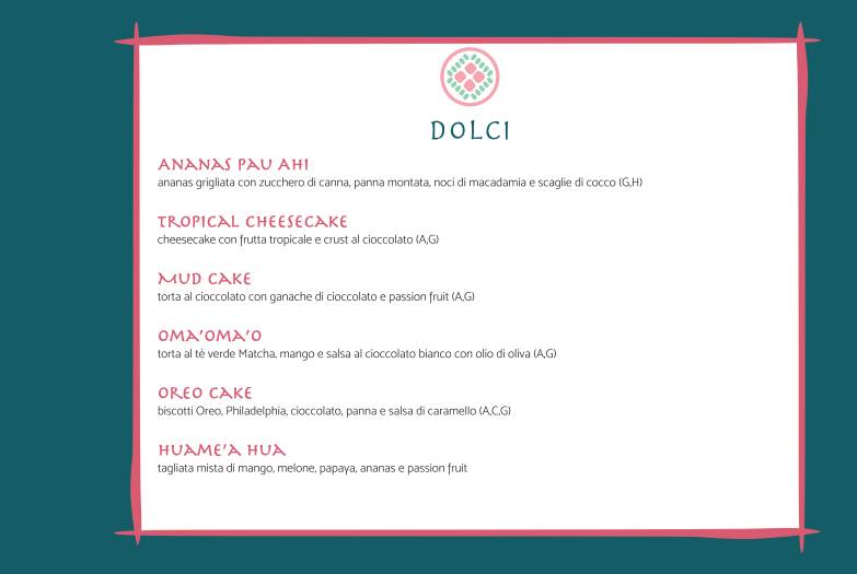 Menu di Food Gallery Ponte Milvio 