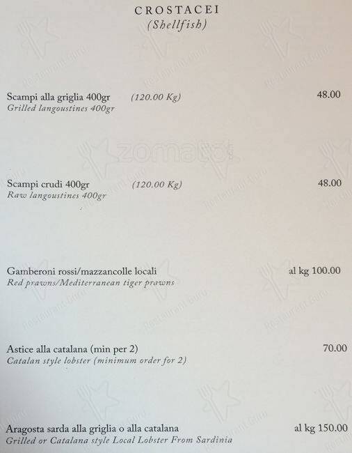 Menu di Ristorante Fortunato al Pantheon 