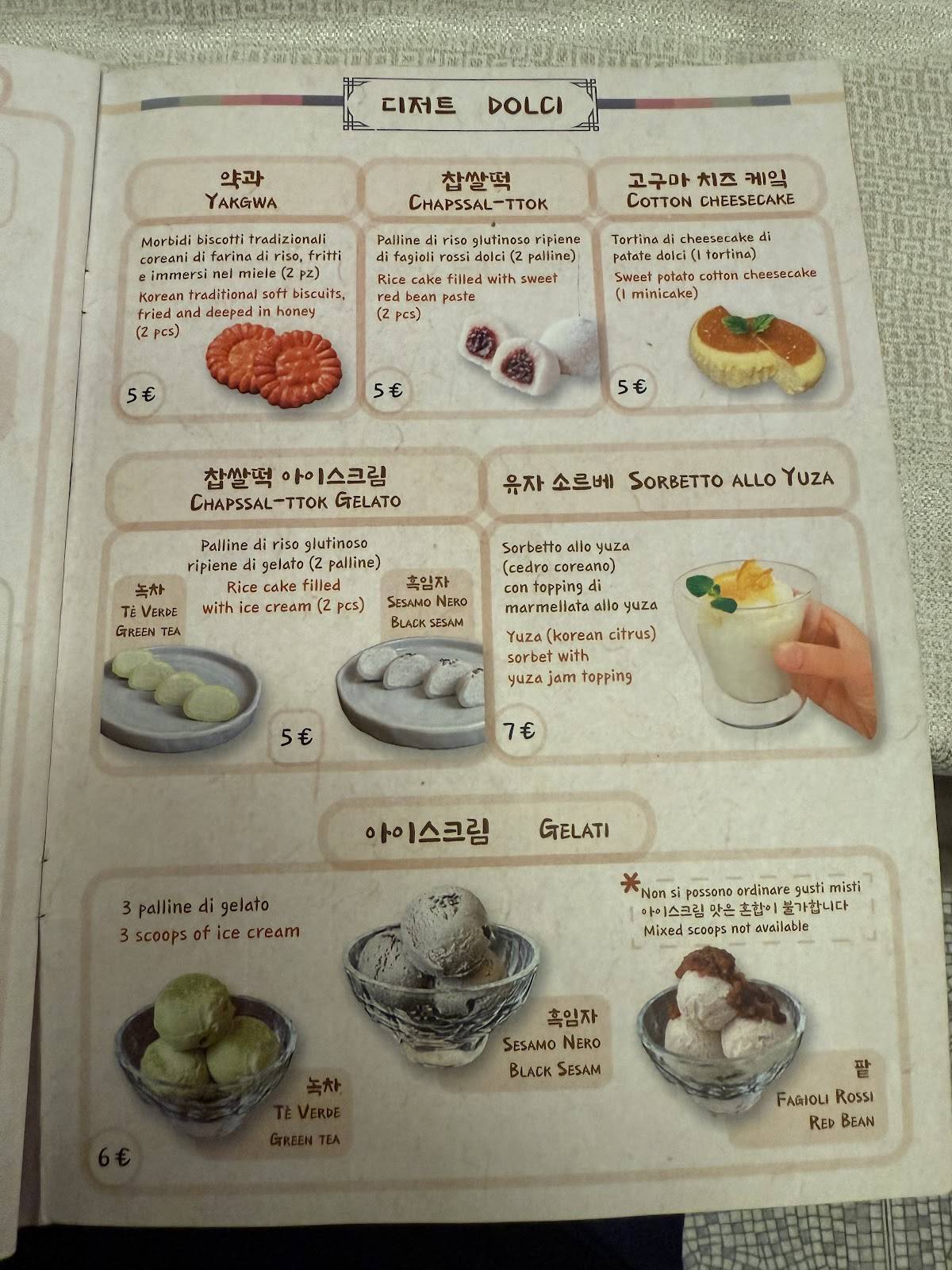 Menu di IGIO Ristorante Coreano Roma 