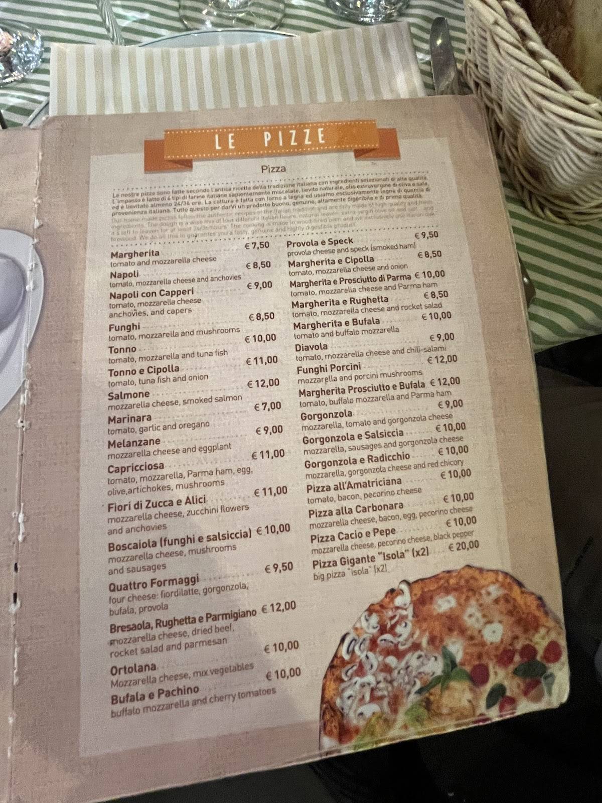 Menu di L'Isola della Pizza 