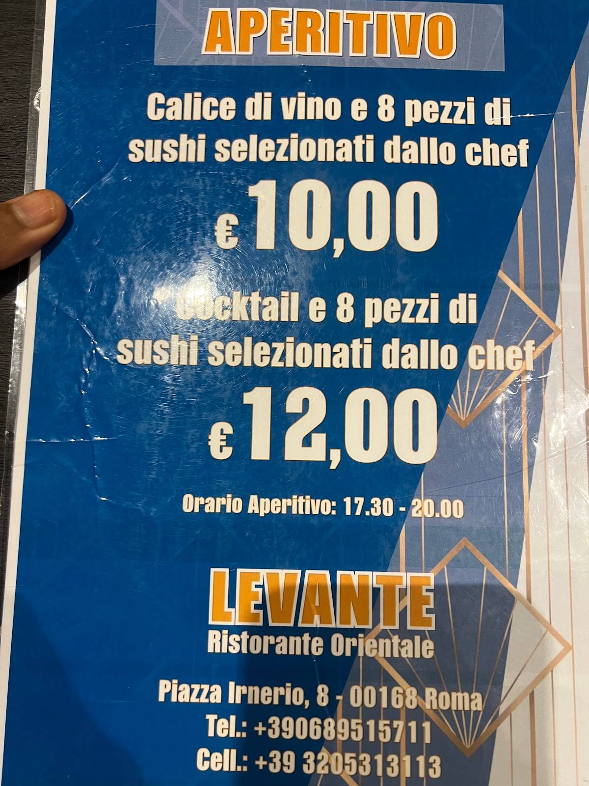 Menu di Sushi Levante Restaurant - ALL YOU CAN EAT - Roma 