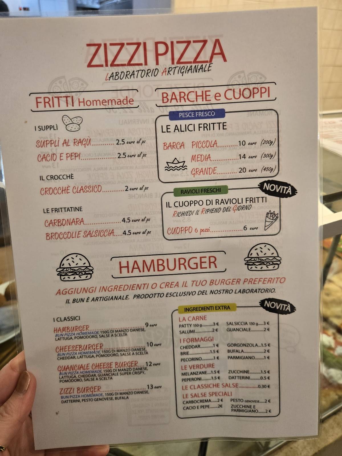 Menu di Zizzi Pizza - Laboratorio artigianale 