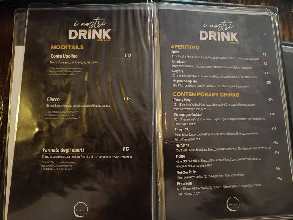 Menu di casadante 