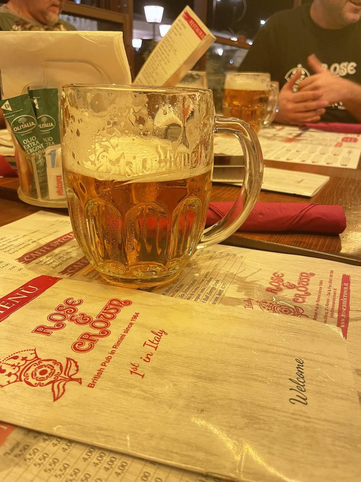 Menu di Rose&Crown pub 