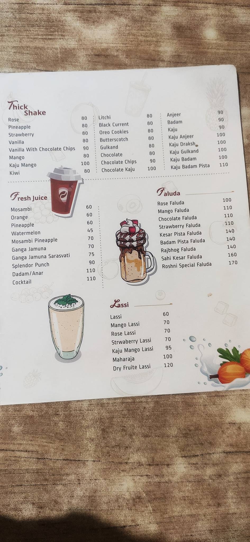 Roshni Fast Food & Juice Corner menu