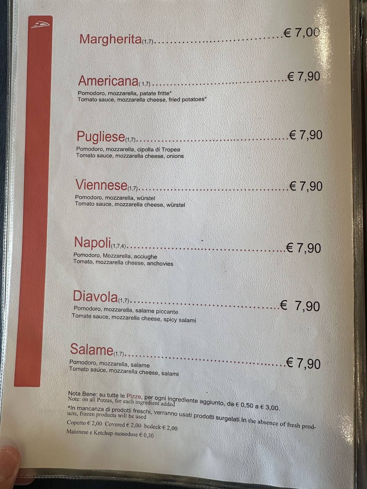 Menu di Ristorante Pizzeria Zefrido 
