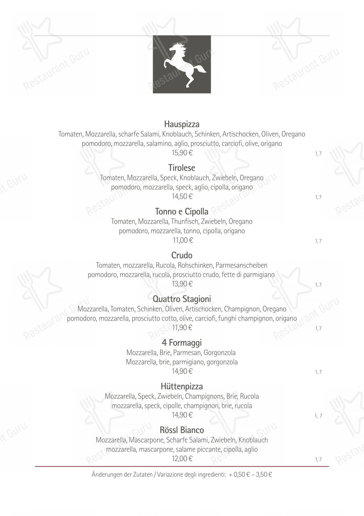 Коктейльная карта per Rössl bianco in Merano