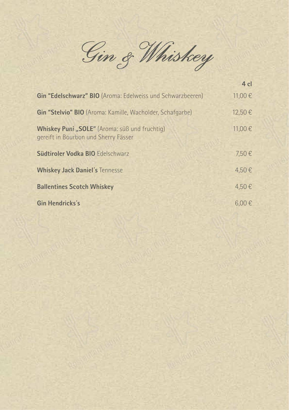 菜单 per Rössl bianco