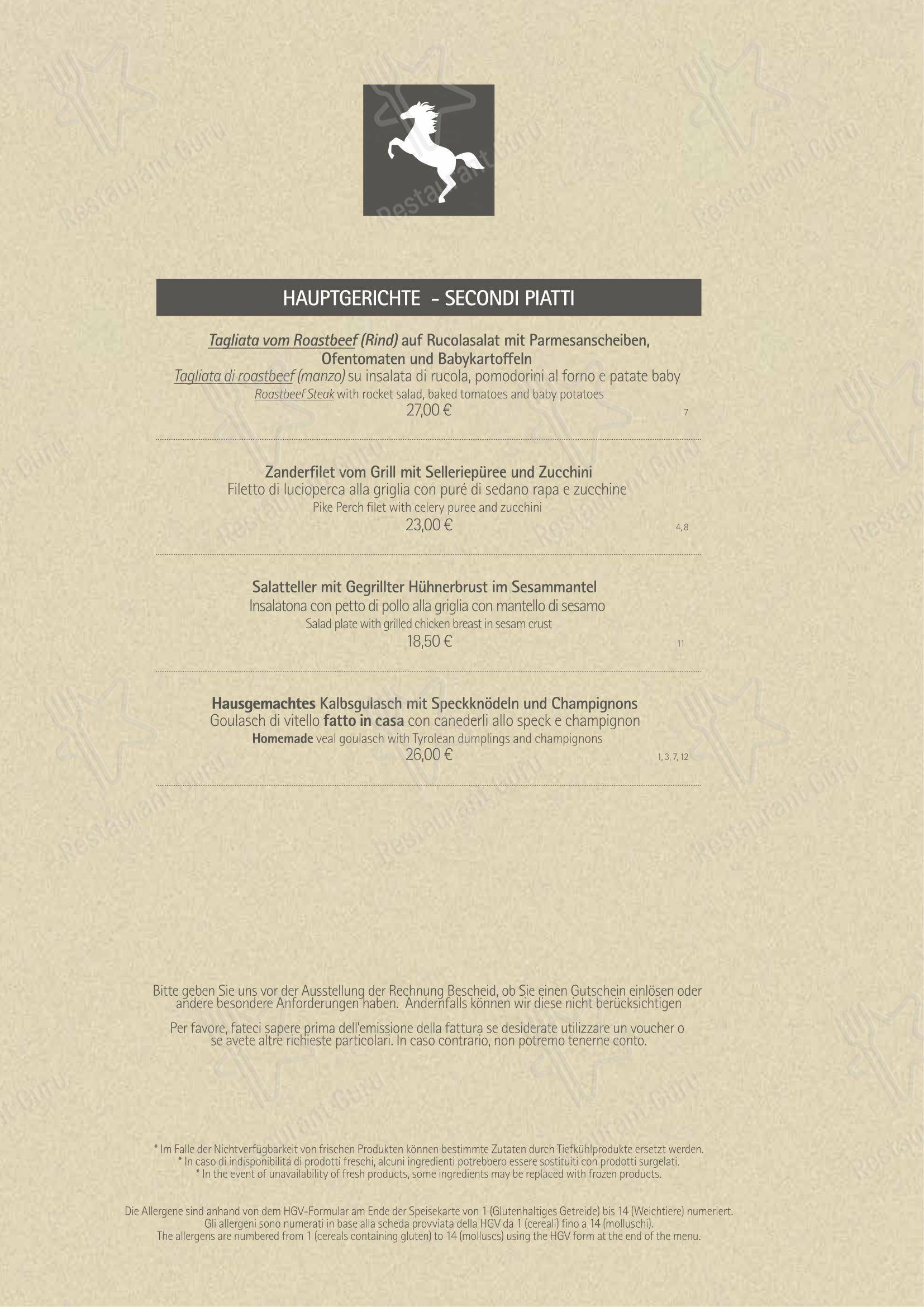 Menu di Rössl bianco - Детское