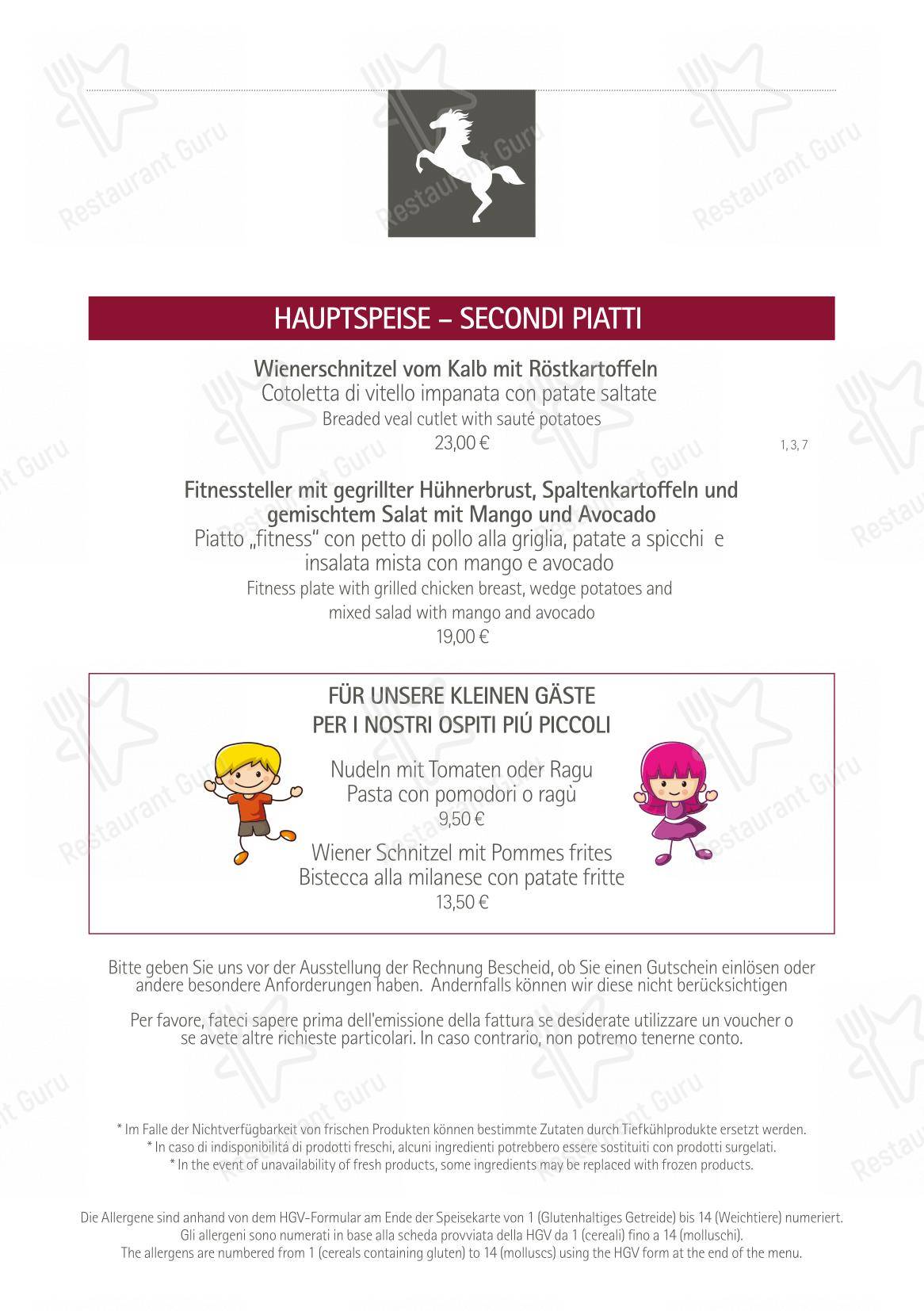 Ночное меню per Rössl bianco in Merano