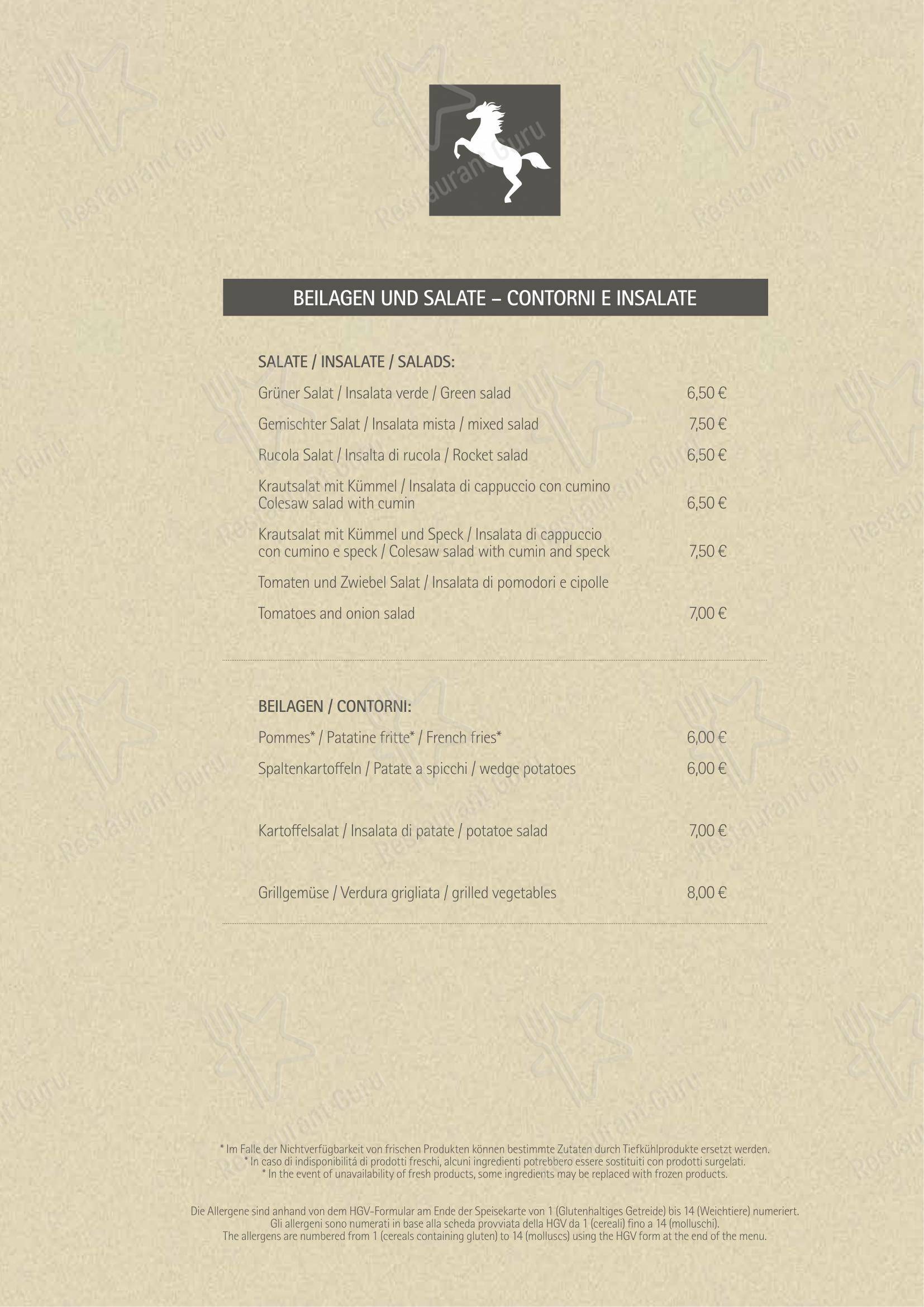 Menu di Rössl bianco - Детское