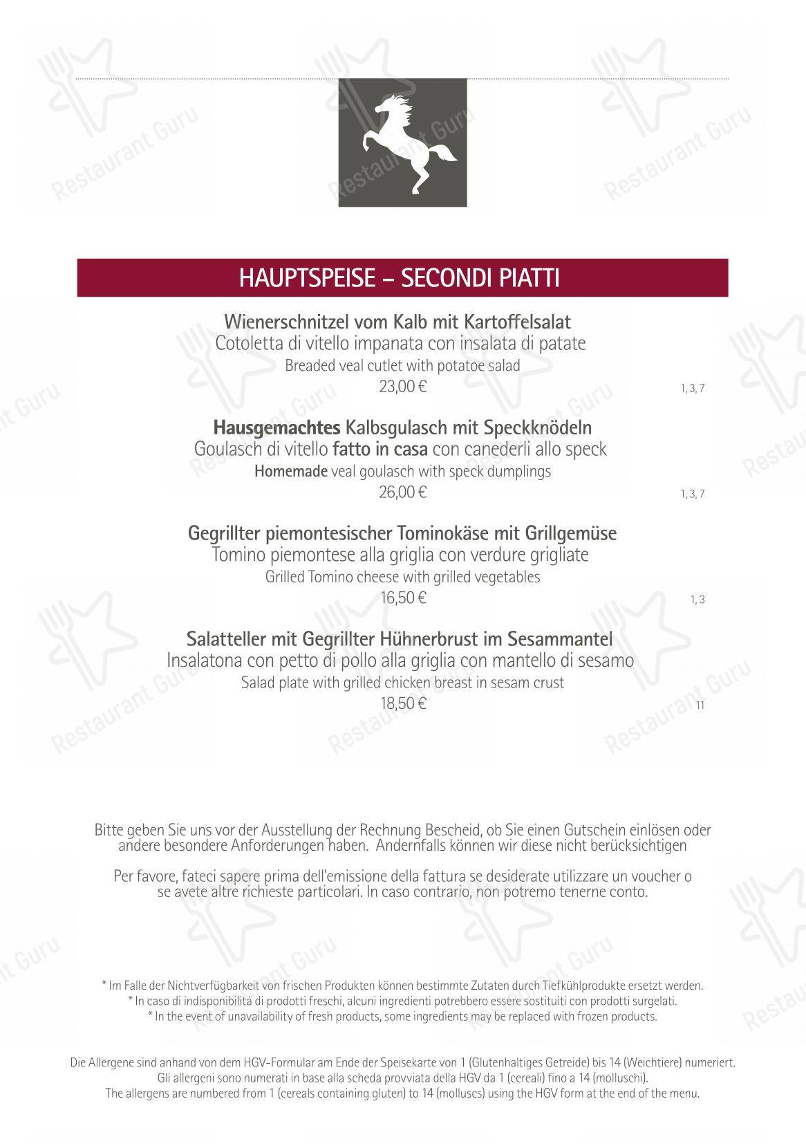 Menu di Rössl bianco - Коктейльная карта