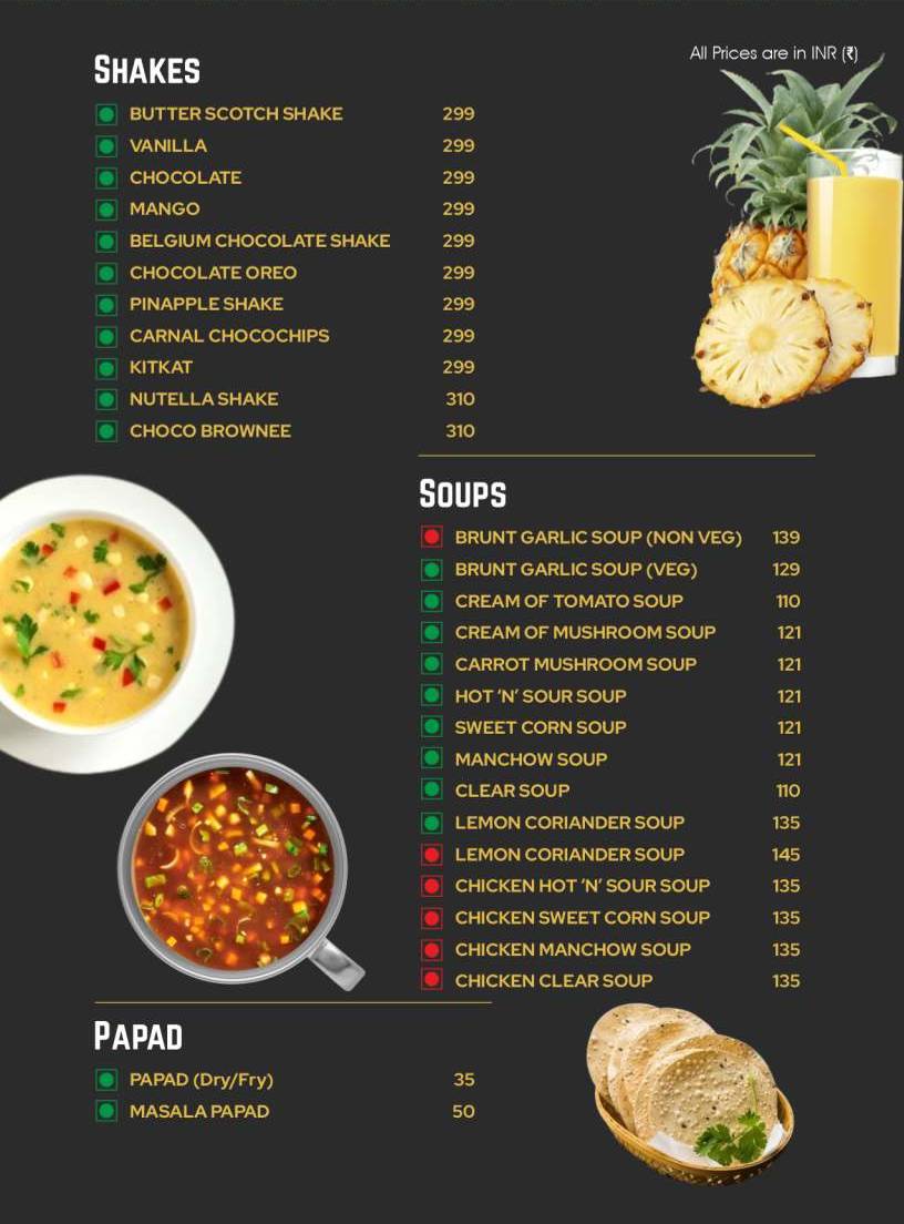 Roti Restaurant menu