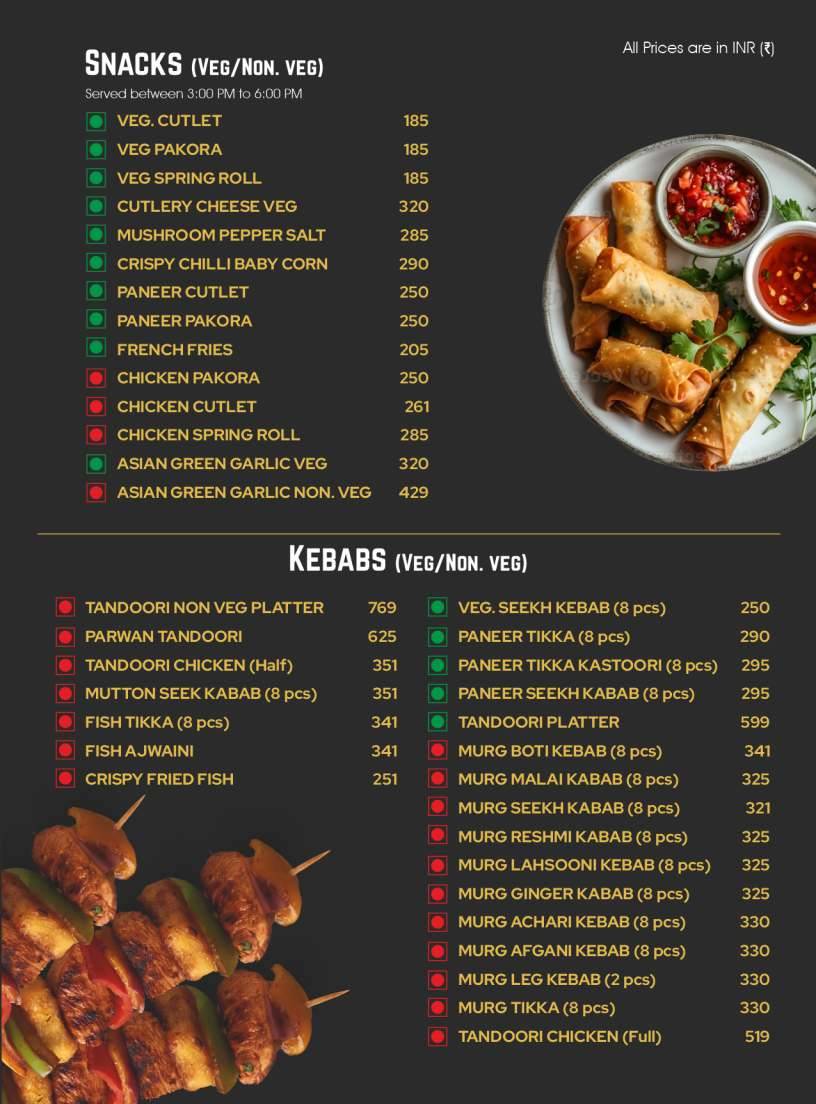 Roti Restaurant menu