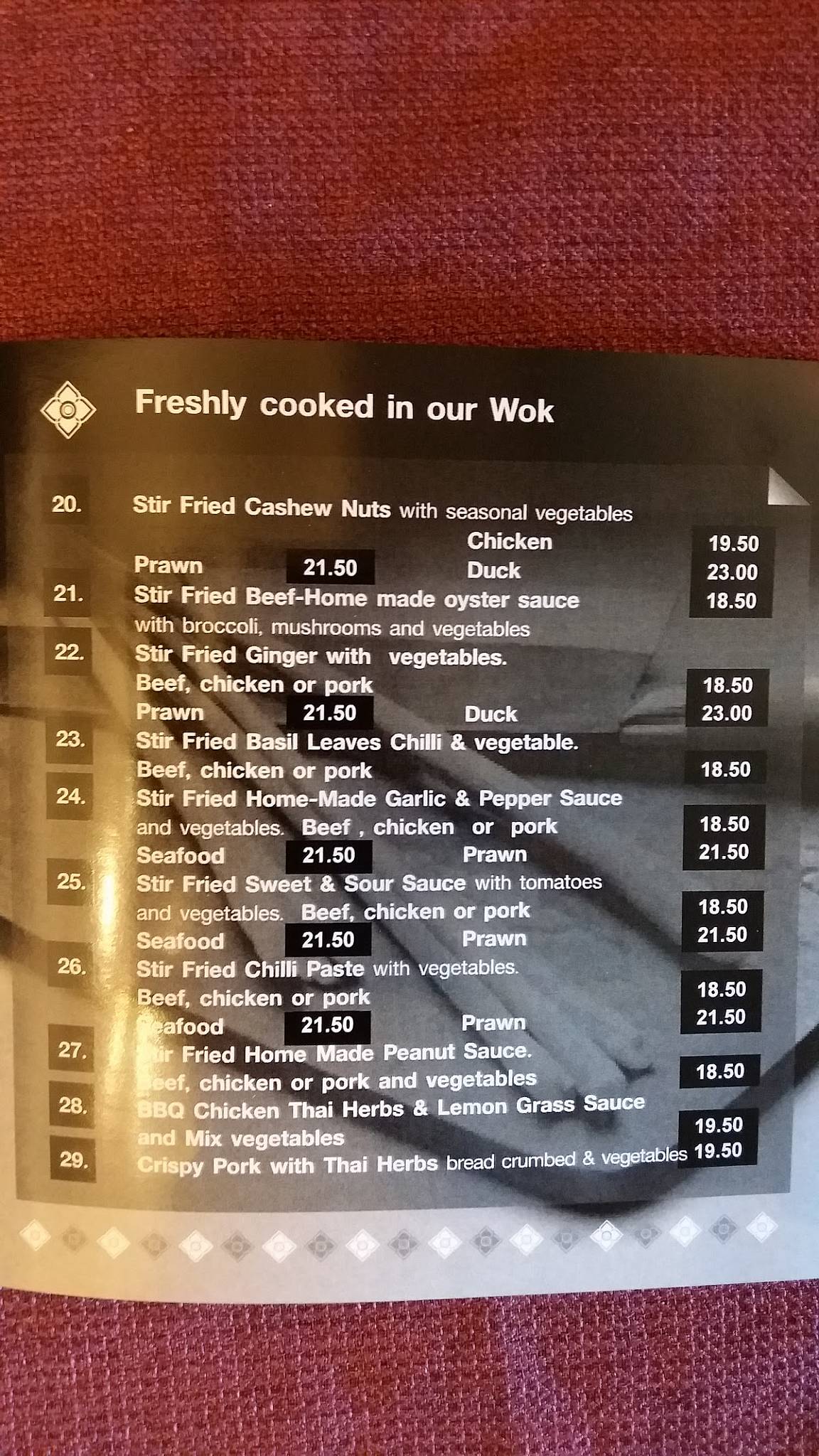 Menu at Herbs & Spice Thai Restaurant, Rotorua