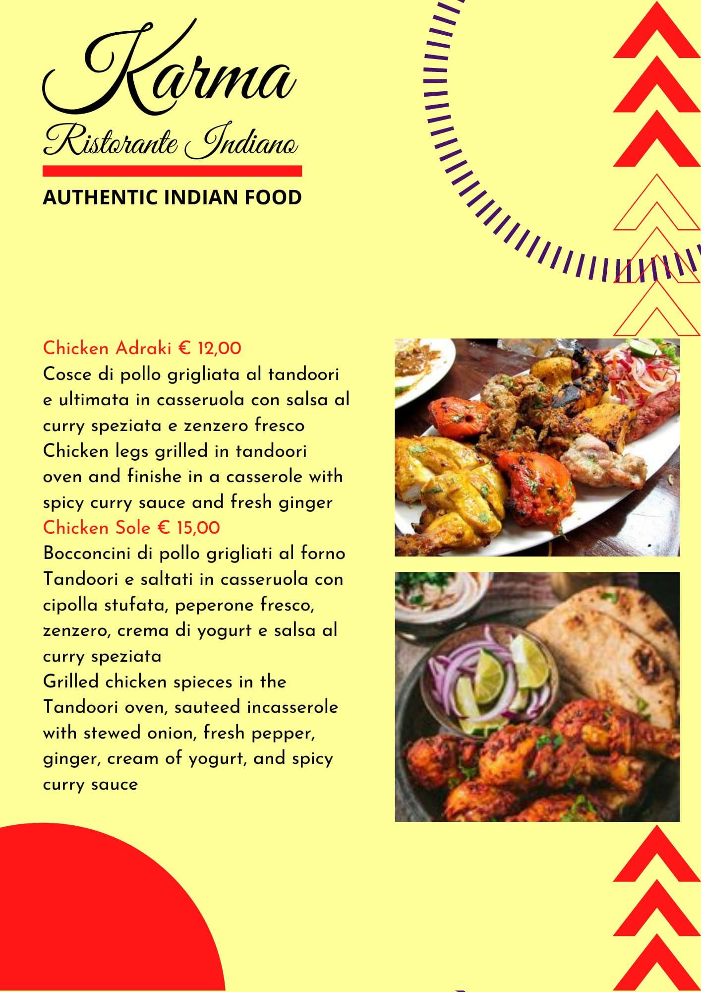 Menu di Karma Ristorante Indiano 